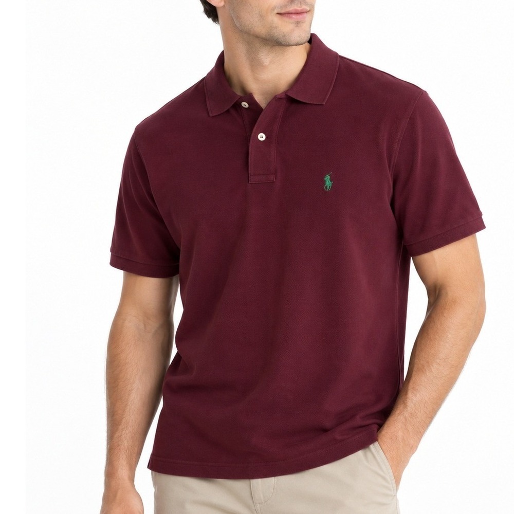 Polo Ralph Lauren Mens Polo Shirt Burgundy Red Size S Short Sleeve Classic Fit